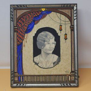 Vintage Emil Kleeman Framed Portrait Art Print Kenosha‎ Wisconsin Artist